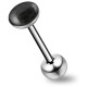 Piercing langue 54a - Férido noir rond plat