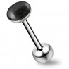 Piercing langue 54a - Férido noir rond plat