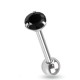 Piercing langue 38 - Zircone rond noir