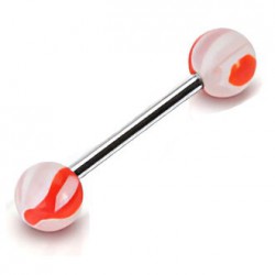 Piercing de langue UV 38 - Vagues rouges
