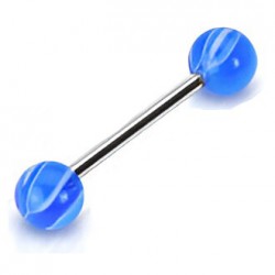 Piercing de langue UV 38 - Vagues bleu-clair