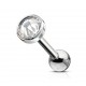Piercing langue 26 - Cristal plat transparent