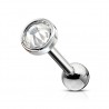 Piercing langue 26 - Cristal plat transparent