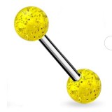 Piercing de langue UV 05 - Paillettes jaunes