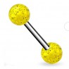 Piercing de langue UV 05 - Paillettes jaunes