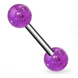 Piercing de langue UV 05 - Paillettes lilas