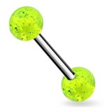 Piercing de langue UV 05 - Paillettes vert-pomme