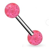 Piercing de langue UV 05 - Paillettes roses
