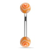 Piercing pour arcade acry 10 - UV tornado boules oranges