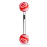 Piercing pour arcade acry 10 - UV tornado boules rouges