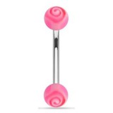 Piercing pour arcade acry 10 - UV tornado boules roses