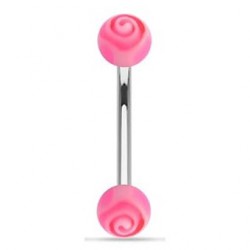 Piercing pour arcade acry 10 - UV tornado boules roses