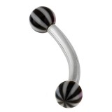 Piercing pour arcade acry 07 - UV beach-ball noir