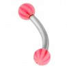 Piercing pour arcade acry 07 - UV beach-ball rose