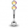 Piercing arcade 31 - Double strass vertical aurora