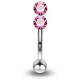 Piercing arcade 31 - Double strass vertical rose