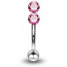 Piercing arcade 31 - Double strass vertical rose