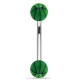 Piercing pour arcade acry 03 - UV basket vert boules