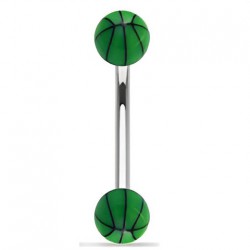 Piercing pour arcade acry 03 - UV basket vert boules
