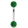 Piercing pour arcade acry 03 - UV basket vert boules