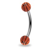Piercing pour arcade acry 03 - UV basket marron boules