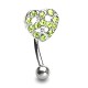 Piercing arcade 44 - Strass peace and love vert-pomme