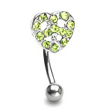 Piercing arcade 44 - Strass peace and love vert-pomme