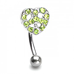 Piercing arcade 44 - Strass peace and love vert-pomme