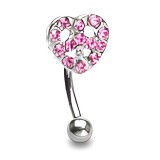 Piercing arcade 44 - Strass peace and love rose
