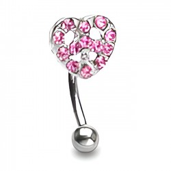 Piercing arcade 44 - Strass peace and love rose