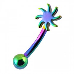 Piercing arcade 08 - Plaqué-titane rainbow soleil