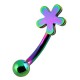 Piercing arcade 08 - Plaqué-titane rainbow fleur