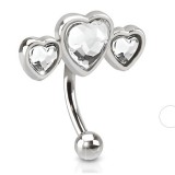 Piercing arcade 11 - Triple coeur transparent