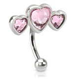 Piercing arcade 11 - Triple coeur rose
