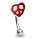 Piercing arcade 41 - Peace and love coloré rouge