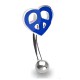 Piercing arcade 41 - Peace and love coloré bleu