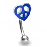 Piercing arcade 41 - Peace and love coloré bleu