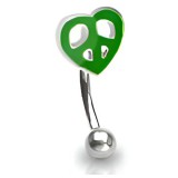 Piercing arcade 41 - Peace and love coloré vert