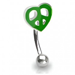 Piercing arcade 41 - Peace and love coloré vert