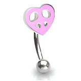 Piercing arcade 41 - Peace and love coloré rose
