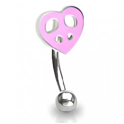 Piercing arcade 41 - Peace and love coloré rose