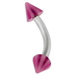 Piercing pour arcade acry 04 - UV lilas beach-ball pointes
