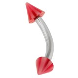 Piercing pour arcade acry 04 - UV rouge beach-ball pointes
