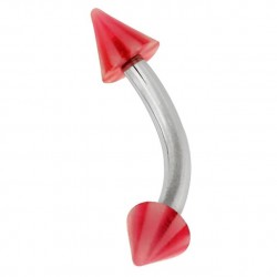 Piercing pour arcade acry 04 - UV rouge beach-ball pointes