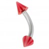 Piercing pour arcade acry beach ball pointes rouge (04)