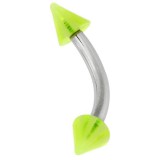 Piercing pour arcade acry 04 - UV vert-pomme beach-ball pointes