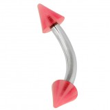 Piercing pour arcade acry 04 - UV rose beach-ball pointes