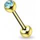Piercing micro-barbell 10 - Plaqué-or cristal bleu-clair