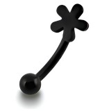 Piercing arcade 109 - Plaqué-titane noir fleur