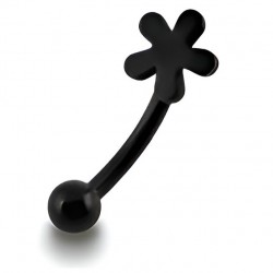 Piercing arcade 109 - Plaqué-titane noir fleur